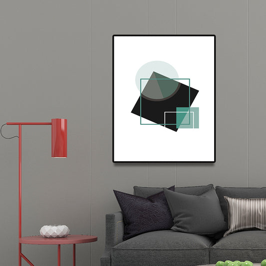 Canvas Decorative Painting Scandinavian Geometry Wall Decor in Black, Multiple Sizes Clearhalo 'Arts' 'Canvas Art' 1690402