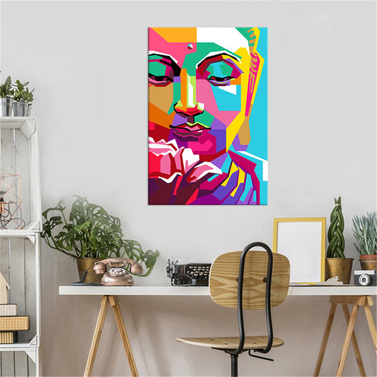 Buddha Wall Art Decor Mid-Century Decorative for Living Room Wrapped Canvas in Multicolored Clearhalo 'Arts' 'Canvas Art' 1690413