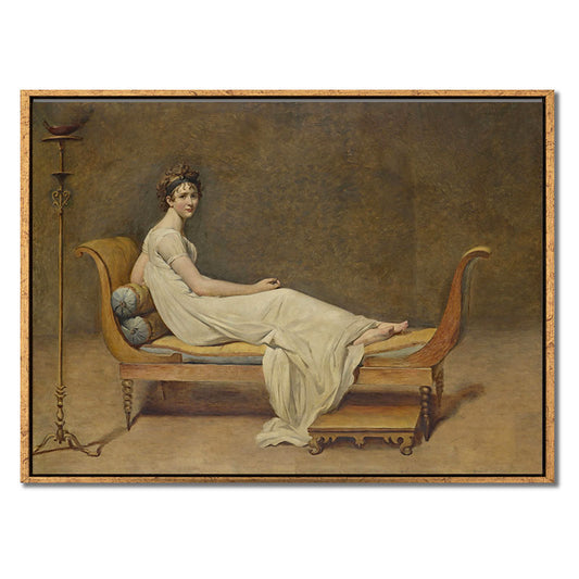 Painting of Madame Recamier Canvas Wall Art for Living Room, Yellow and White, Texture Clearhalo 'Arts' 'Canvas Art' 1690435