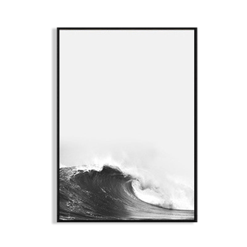 Modernist Canvas Print Grey Sea Wave Wall Art Decor for Guest Room, Multiple Size Options Clearhalo 'Art Gallery' 'Canvas Art' 'Contemporary Art Gallery' 'Modern' Arts' 1690479
