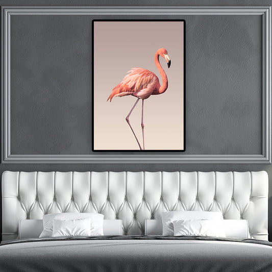 Flamingo Wall Decor in Pink Canvas Wall Art for Sitting Room, Textured Surface Clearhalo 'Art Gallery' 'Canvas Art' 'Contemporary Art Gallery' 'Modern' Arts' 1690508