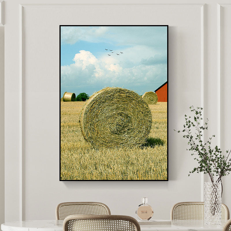 Decorative Wheat Field Art Print Modernist Canvas Wall Decor in Light Color for Parlor Blue Clearhalo 'Art Gallery' 'Canvas Art' 'Contemporary Art Gallery' 'Modern' Arts' 1690578
