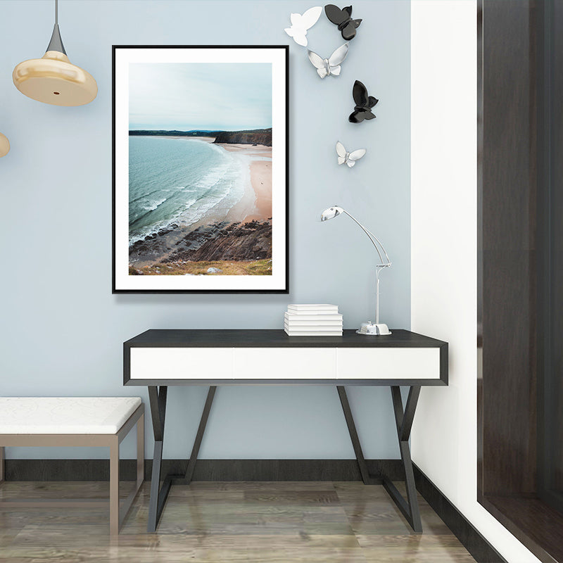 Natural Scenery Wall Art Coastal Textured Wrapped Canvas in Light Color for Parlor Clearhalo 'Art Gallery' 'Canvas Art' 'Coastal Art Gallery' 'Nautical' Arts' 1690620