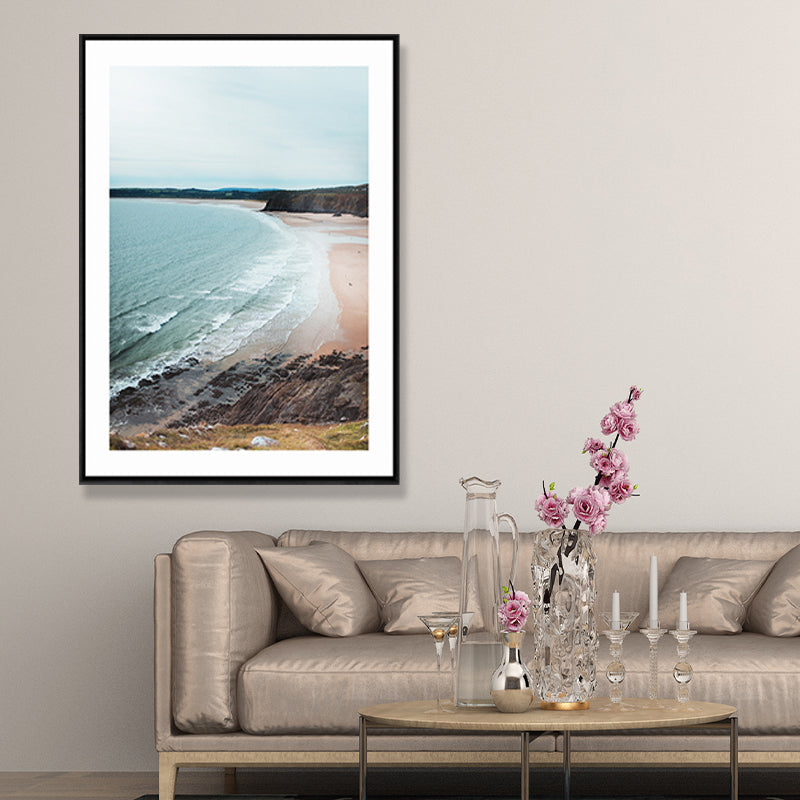 Natural Scenery Wall Art Coastal Textured Wrapped Canvas in Light Color for Parlor Clearhalo 'Art Gallery' 'Canvas Art' 'Coastal Art Gallery' 'Nautical' Arts' 1690621