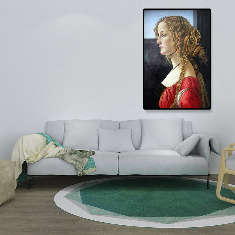 Vintage Style Teenagers Painting Europe Maiden Image in Light Color Wall Art Decor Clearhalo 'Arts' 'Canvas Art' 1690641