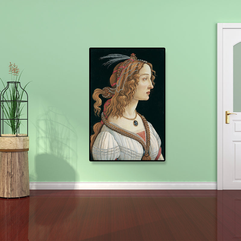 Vintage Style Teenagers Painting Europe Maiden Image in Light Color Wall Art Decor Clearhalo 'Arts' 'Canvas Art' 1690649