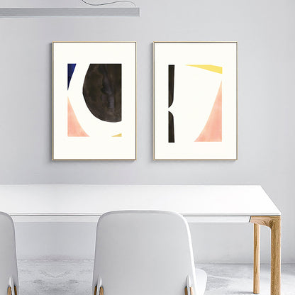 Irregular Abstract Pattern Wall Decor for Bedroom in Pastel Color, Multiple Sizes Black Clearhalo 'Arts' 'Canvas Art' 1690662