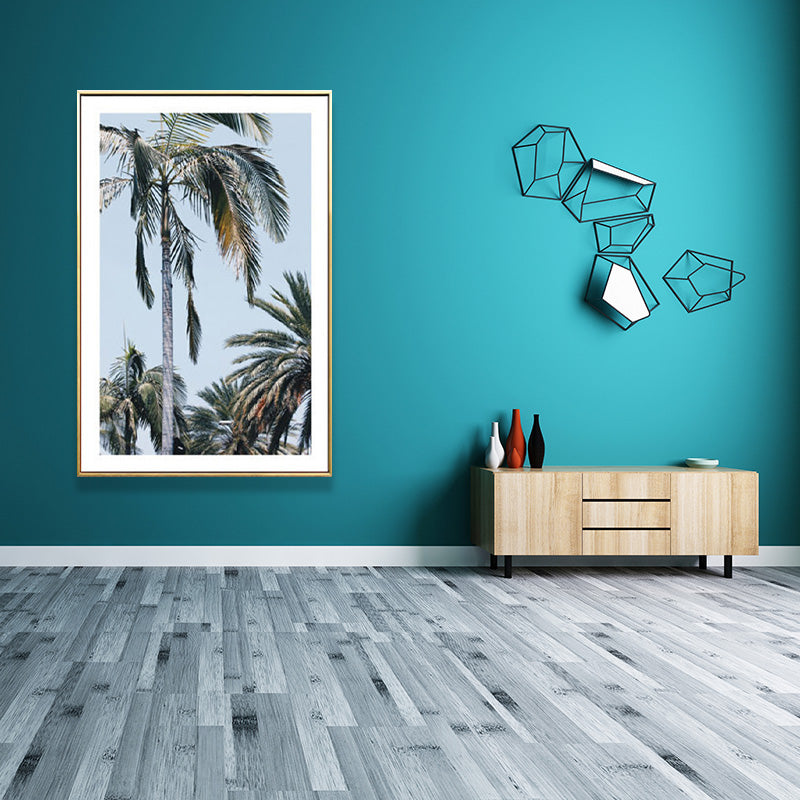 Green Coastal Canvas Wall Art Relaxing Palm Tree Paintings for Parlor, Multiple Sizes Clearhalo 'Art Gallery' 'Canvas Art' 'Coastal Art Gallery' 'Nautical' Arts' 1690695