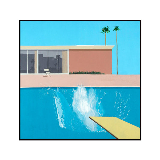 House and Swimming Pool Canvas Textured Contemporary Style for Boys Bedroom Painting Clearhalo 'Art Gallery' 'Canvas Art' 'Contemporary Art Gallery' 'Modern' Arts' 1690711