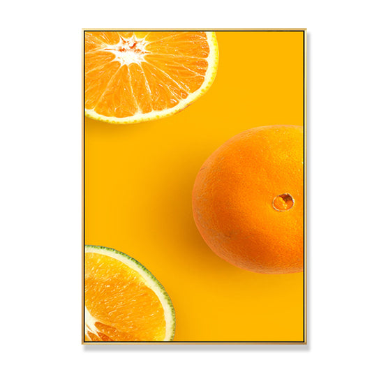 Decorative Orange Paintings Minimalist Canvas Wall Art Decor in Yellow for Dining Room Clearhalo 'Art Gallery' 'Canvas Art' 'Contemporary Art Gallery' 'Modern' Arts' 1690729