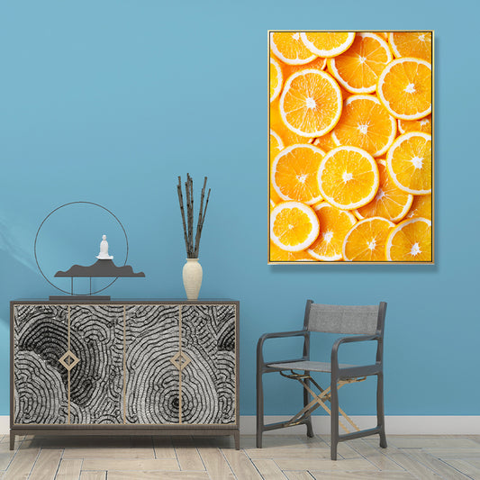 Decorative Orange Paintings Minimalist Canvas Wall Art Decor in Yellow for Dining Room Clearhalo 'Art Gallery' 'Canvas Art' 'Contemporary Art Gallery' 'Modern' Arts' 1690734