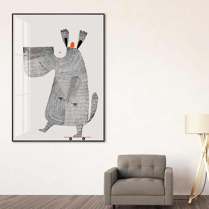 Children's Art Wild Animal Canvas Pastel Color Baby Bedroom Wall Decor, Multiple Sizes Available Clearhalo 'Art Gallery' 'Canvas Art' 'Kids' Arts' 1690750