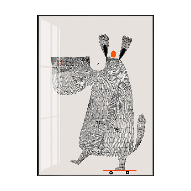 Children's Art Wild Animal Canvas Pastel Color Baby Bedroom Wall Decor, Multiple Sizes Available Clearhalo 'Art Gallery' 'Canvas Art' 'Kids' Arts' 1690751