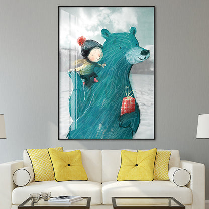 Children's Art Wild Animal Canvas Pastel Color Baby Bedroom Wall Decor, Multiple Sizes Available Green Clearhalo 'Art Gallery' 'Canvas Art' 'Kids' Arts' 1690755