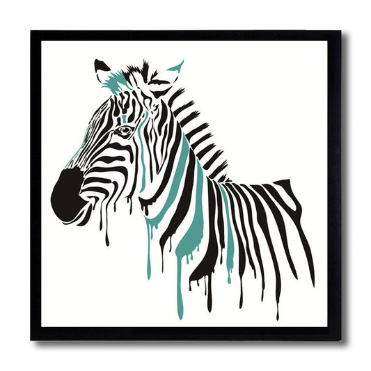 Zebra Canvas Wall Art Contemporary Decorative Sitting Room Painting in Multicolored Clearhalo 'Art Gallery' 'Canvas Art' 'Kids' Arts' 1690790