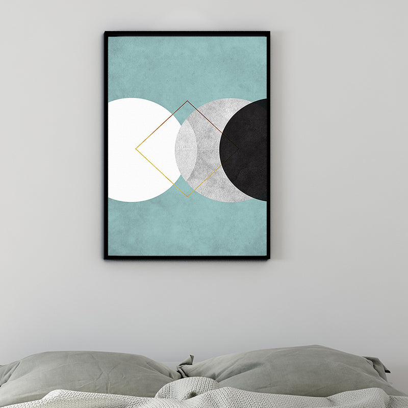 Modernist Geometric Canvas Prints Multicolored Home Wall Art Decor for Sitting Room Blue Clearhalo 'Arts' 'Canvas Art' 1690922