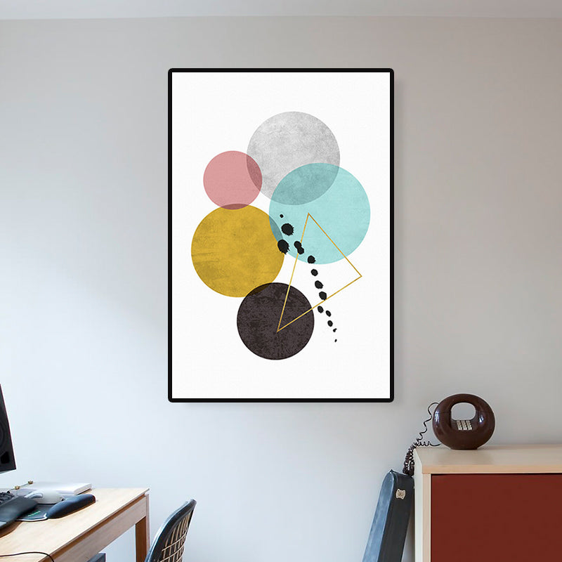 Modernist Geometric Canvas Prints Multicolored Home Wall Art Decor for Sitting Room White Clearhalo 'Arts' 'Canvas Art' 1690929