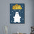 Cute Bear Wrapped Canvas Cartoon Decorative for Children Bedroom Wall Art Decor in Blue Blue Design 2 Clearhalo 'Art Gallery' 'Canvas Art' 'Kids' Arts' 1690976