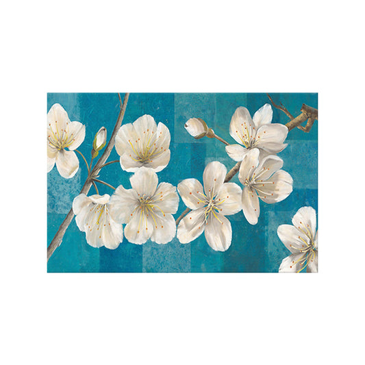 Blooming Flowers Painting White Canvas Wall Art for Girls Bedroom, Textured Clearhalo 'Art Gallery' 'Canvas Art' 'Traditional' Arts' 1691005