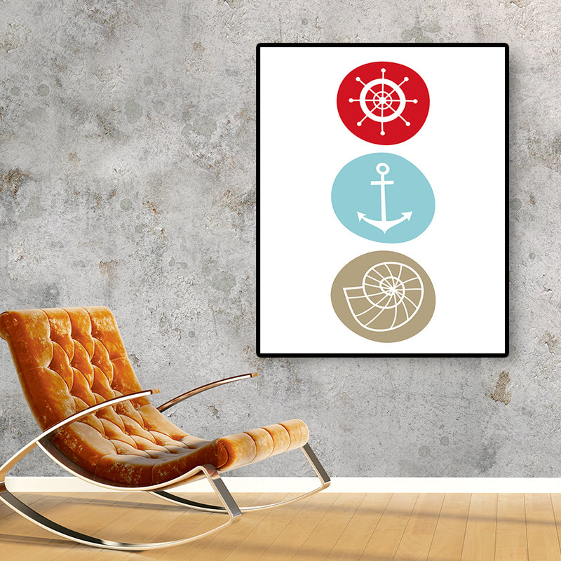 White Rudder and Anchor Canvas Print Decorative Tropical for Great Room Paintings Clearhalo 'Art Gallery' 'Canvas Art' 'Coastal Art Gallery' 'Nautical' Arts' 1691046