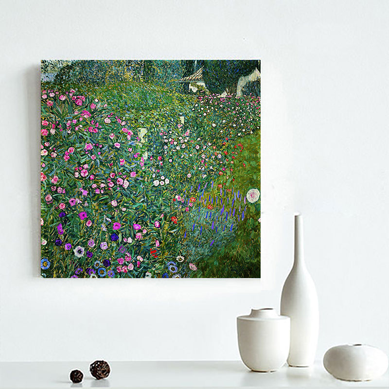 Green Botanical and Flower Canvas Country Style Textured Wall Art Print for Playroom Green Design 1 Clearhalo 'Art Gallery' 'Canvas Art' 'Country Art Gallery' 'French Country' 'Rustic' Arts' 1691066