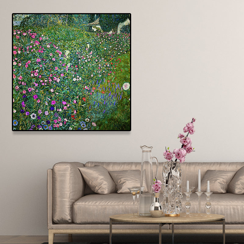 Green Botanical and Flower Canvas Country Style Textured Wall Art Print for Playroom Clearhalo 'Art Gallery' 'Canvas Art' 'Country Art Gallery' 'French Country' 'Rustic' Arts' 1691067