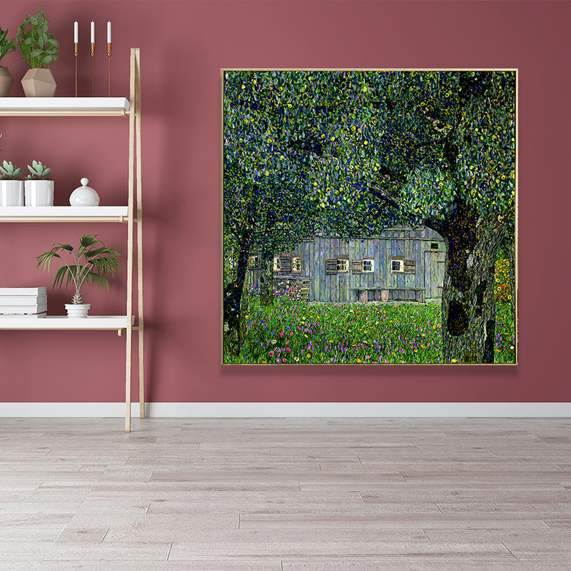 Green Botanical and Flower Canvas Country Style Textured Wall Art Print for Playroom Clearhalo 'Art Gallery' 'Canvas Art' 'Country Art Gallery' 'French Country' 'Rustic' Arts' 1691078