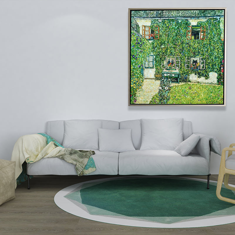 Green Botanical and Flower Canvas Country Style Textured Wall Art Print for Playroom Clearhalo 'Art Gallery' 'Canvas Art' 'Country Art Gallery' 'French Country' 'Rustic' Arts' 1691082