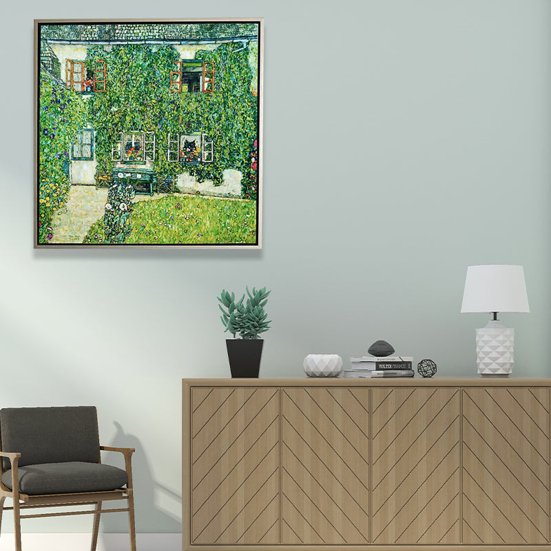Green Botanical and Flower Canvas Country Style Textured Wall Art Print for Playroom Clearhalo 'Art Gallery' 'Canvas Art' 'Country Art Gallery' 'French Country' 'Rustic' Arts' 1691083