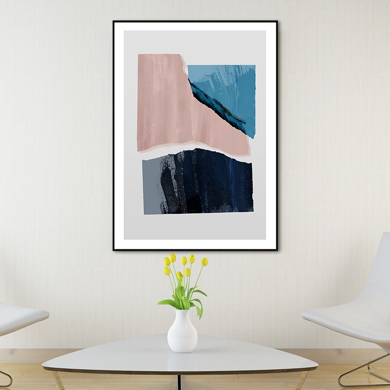 Overlapping Abstract Canvas Art Pastel Color Scandinavian Wall Decor for Living Room