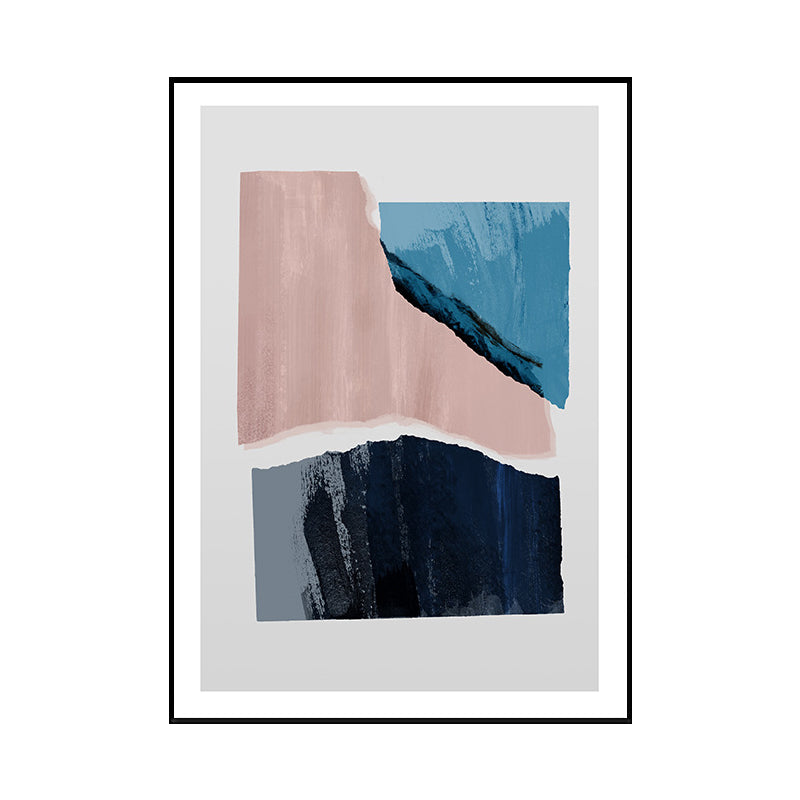 Overlappende abstracte canvas kunst pastel kleur scandinavisch wanddecor voor woonkamer