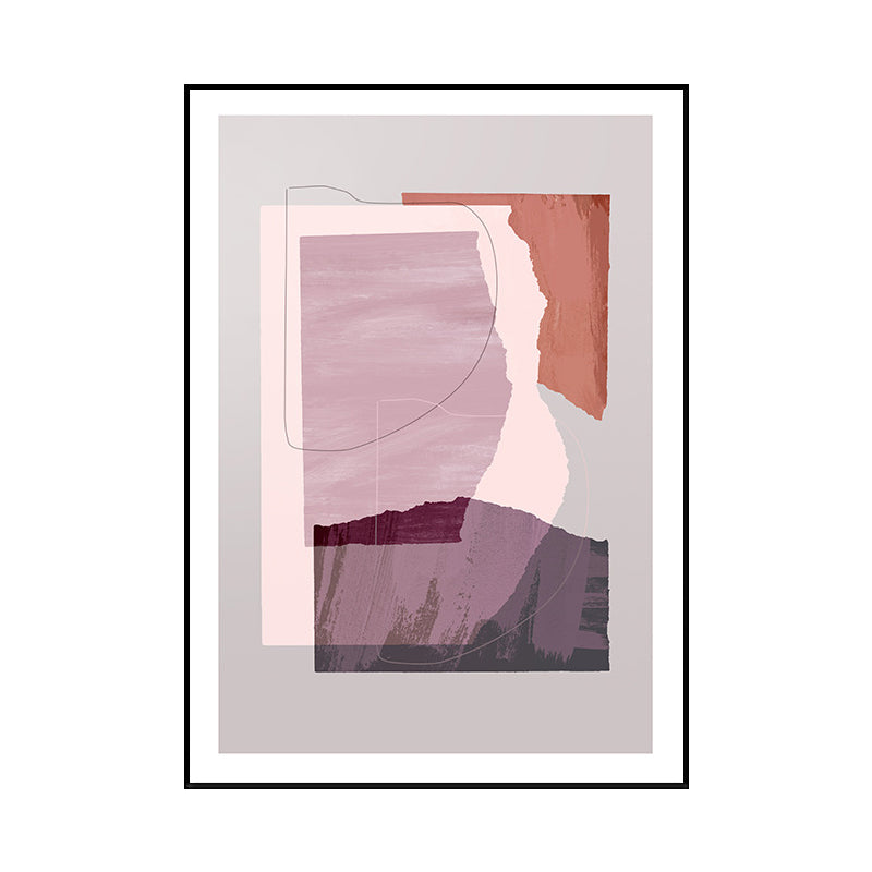 Overlapping Abstract Canvas Art Pastel Color Scandinavian Wall Decor for Living Room Clearhalo 'Arts' 'Canvas Art' 1691101
