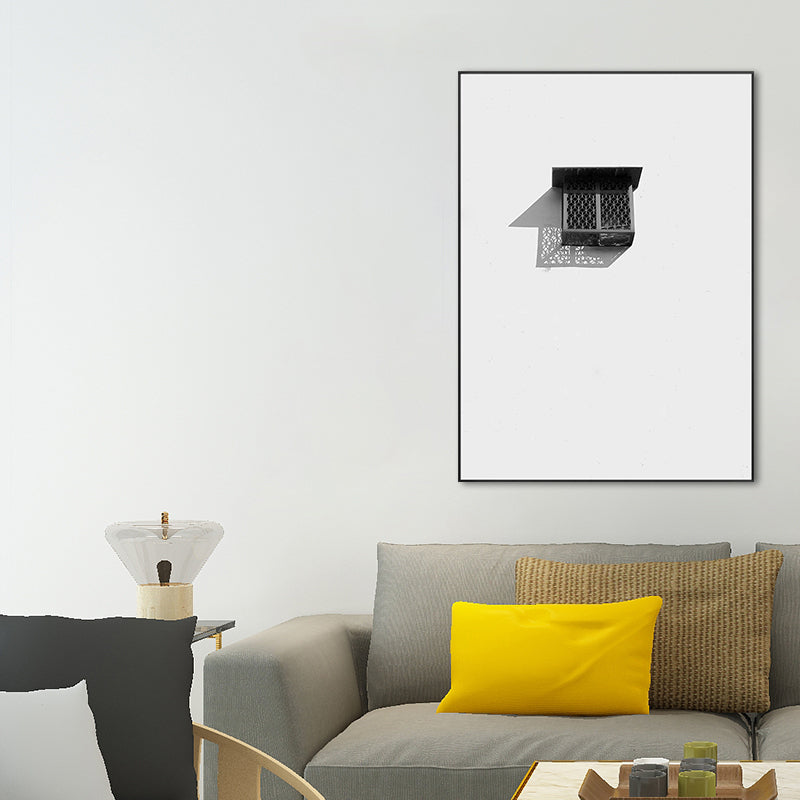 Nordic Building Window Canvas Print Soft Color Textured Wall Art for Living Room Clearhalo 'Arts' 'Canvas Art' 1691117