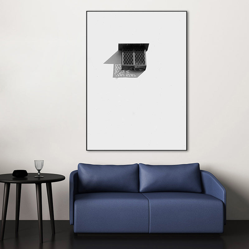 Nordic Building Window Canvas Print Soft Color Textured Wall Art for Living Room Clearhalo 'Arts' 'Canvas Art' 1691118