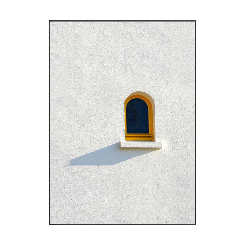 Nordic Building Window Canvas Print Soft Color Textured Wall Art for Living Room Clearhalo 'Arts' 'Canvas Art' 1691123