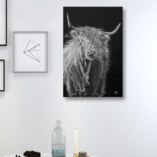 Yak Canvas Print Contemporary Textured Wall Art in Grey for House Interior Grey Clearhalo 'Art Gallery' 'Canvas Art' 'Contemporary Art Gallery' 'Modern' Arts' 1691124
