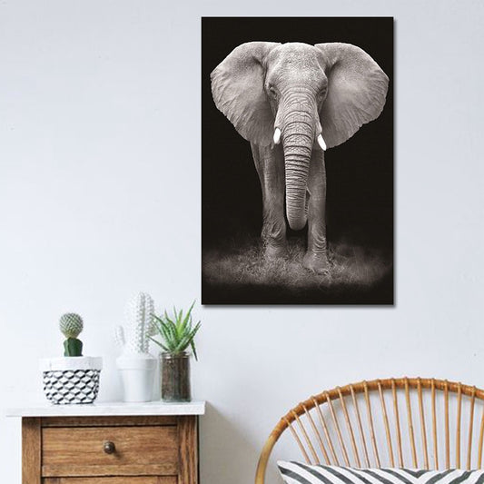 Tropical African Animal Wall Decor Canvas Textured Dark Color Wall Art for Dorm Brown Clearhalo 'Art Gallery' 'Canvas Art' 'Contemporary Art Gallery' 'Modern' Arts' 1691145