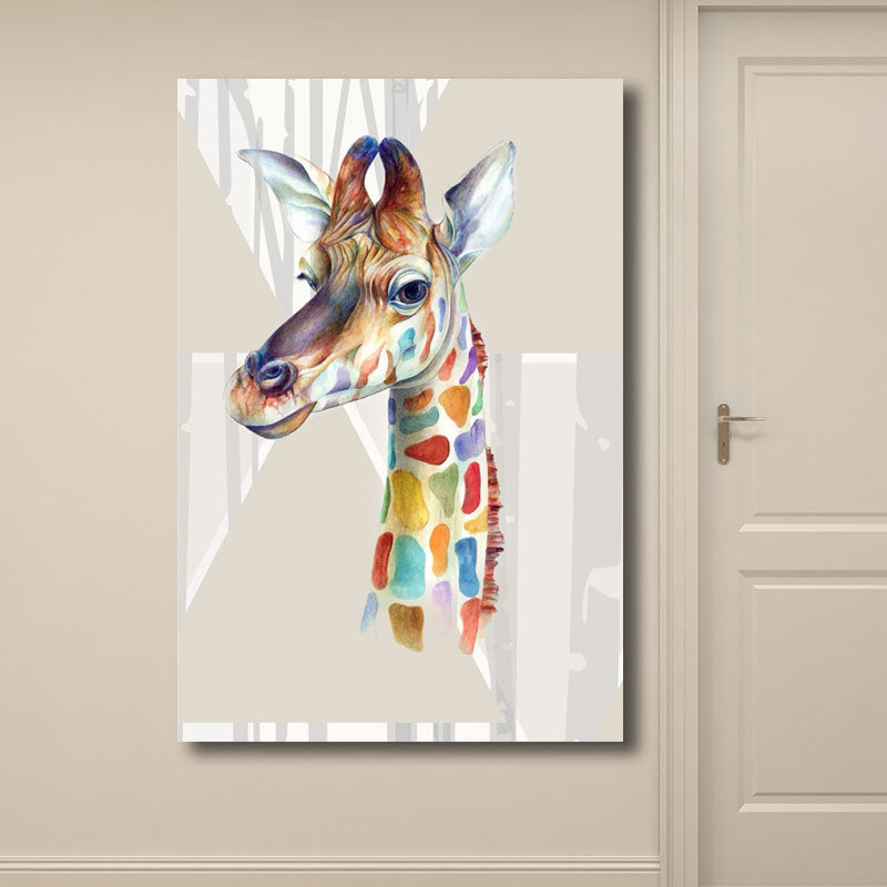 Colorful Wild Animal Wall Decor for Decoration Rustic Drawing Room Canvas Prints Clearhalo 'Art Gallery' 'Canvas Art' 'Kids' Arts' 1691179