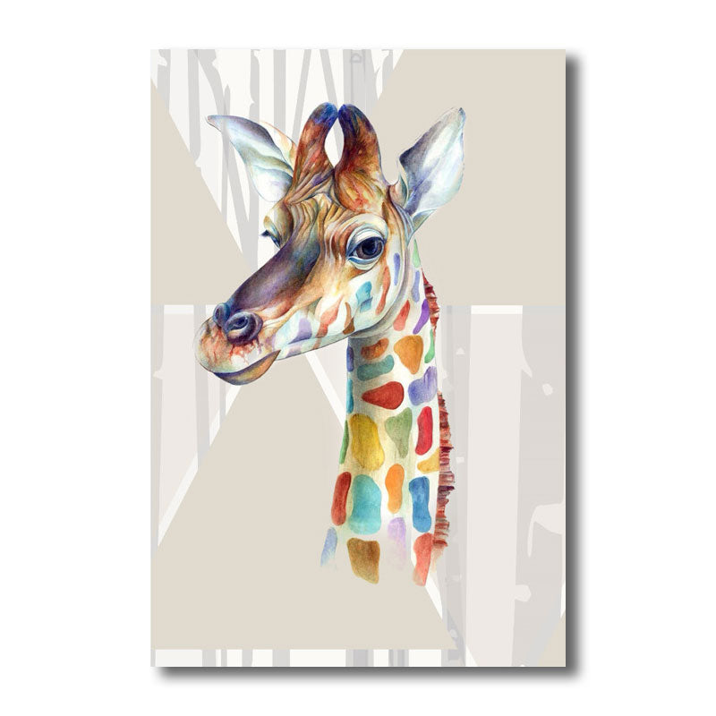 Colorful Wild Animal Wall Decor for Decoration Rustic Drawing Room Canvas Prints Clearhalo 'Art Gallery' 'Canvas Art' 'Kids' Arts' 1691181