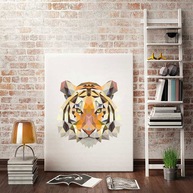 Orange Tiger Head Canvas Art Animal Classic for Decoration Wall Decor, Multiple Sizes Orange Clearhalo 'Art Gallery' 'Canvas Art' 'Kids' Arts' 1691182