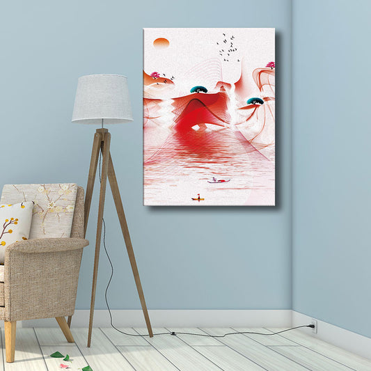 Natural Flying Birds Wall Art Contemporary Textured Canvas Prints in Light Color Clearhalo 'Art Gallery' 'Canvas Art' 'Contemporary Art Gallery' 'Modern' Arts' 1691206