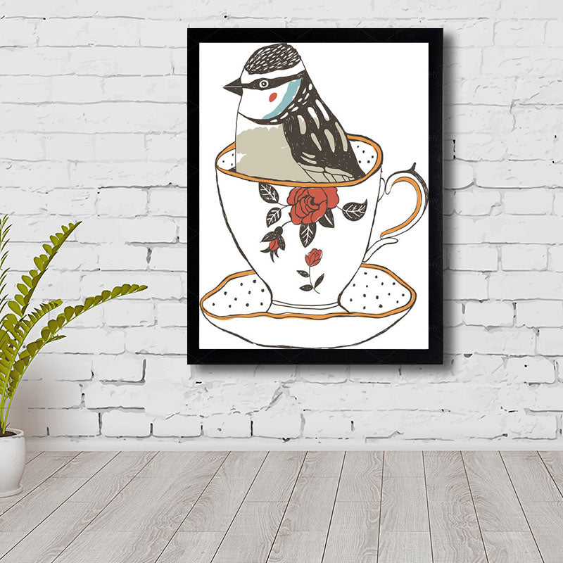 Classic Tea Set Wall Decor Canvas Decorative Dark Color Art Prints for Dining Room Clearhalo 'Art Gallery' 'Canvas Art' 'Traditional' Arts' 1691224