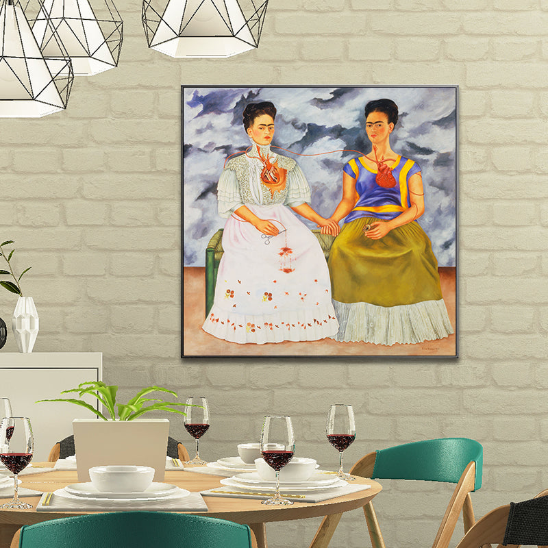 Textured Two Frida Painting Canvas Print Surrealism Style Wall Art for Living Room Clearhalo 'Arts' 'Canvas Art' 1691253