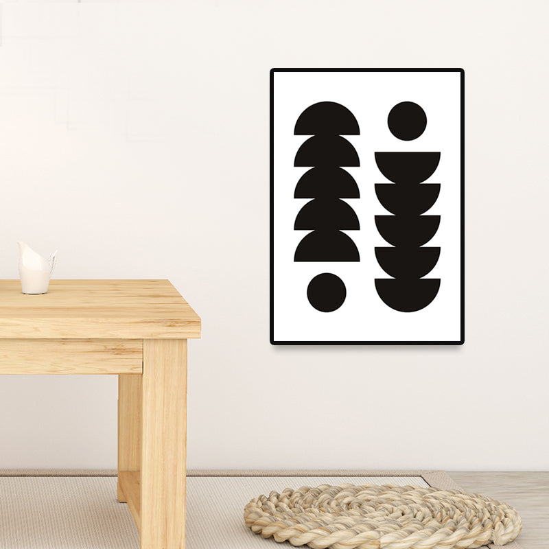 Nordic Geometric Wrapped Canvas Dark Color Decorative Wall Art Print for Drawing Room Clearhalo 'Arts' 'Canvas Art' 1691261