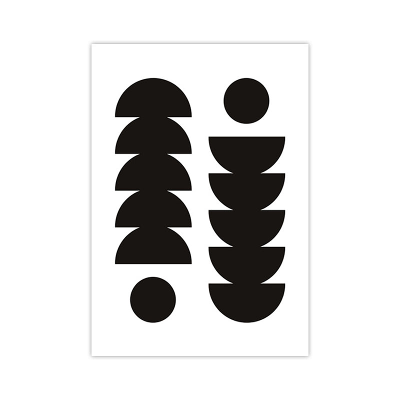 Nordic Geometric Wrapped Canvas Dark Color Decorative Wall Art Print for Drawing Room Clearhalo 'Arts' 'Canvas Art' 1691262