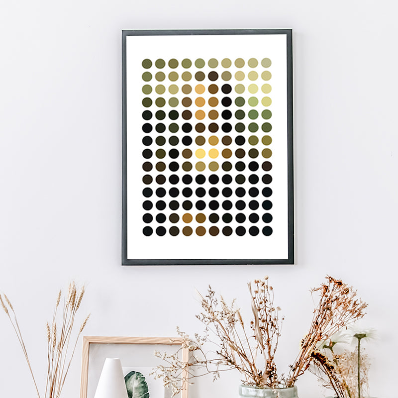 Nordic Geometric Wrapped Canvas Dark Color Decorative Wall Art Print for Drawing Room Brown Clearhalo 'Arts' 'Canvas Art' 1691266