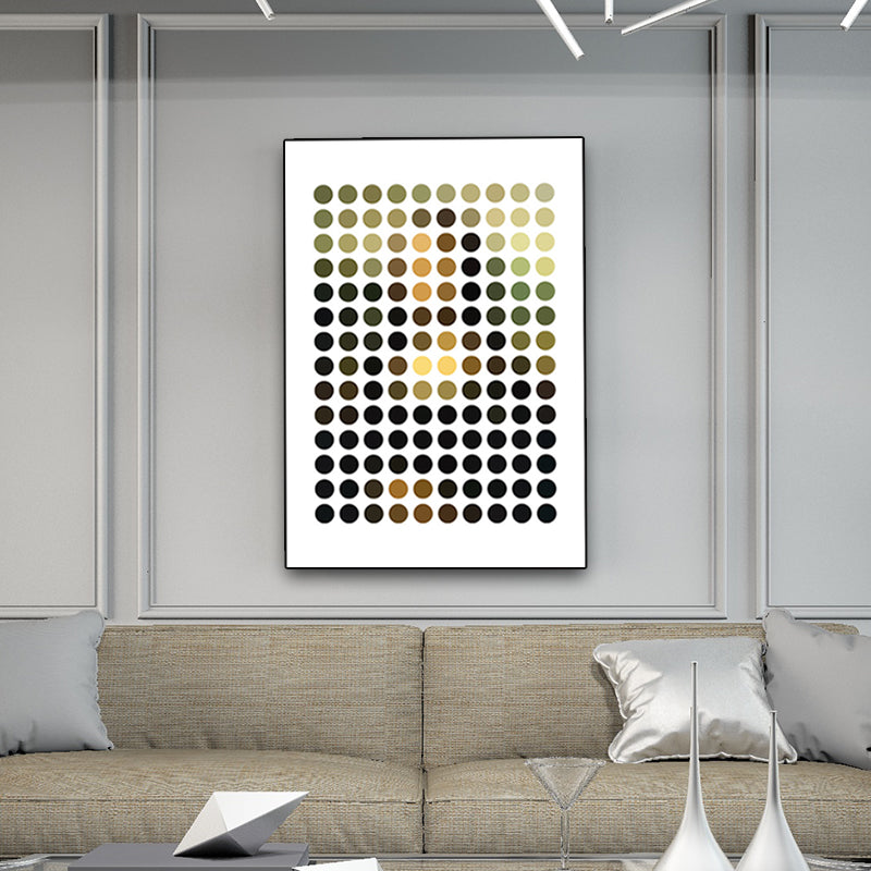 Nordic Geometric Wrapped Canvas Dark Color Decorative Wall Art Print for Drawing Room Clearhalo 'Arts' 'Canvas Art' 1691268