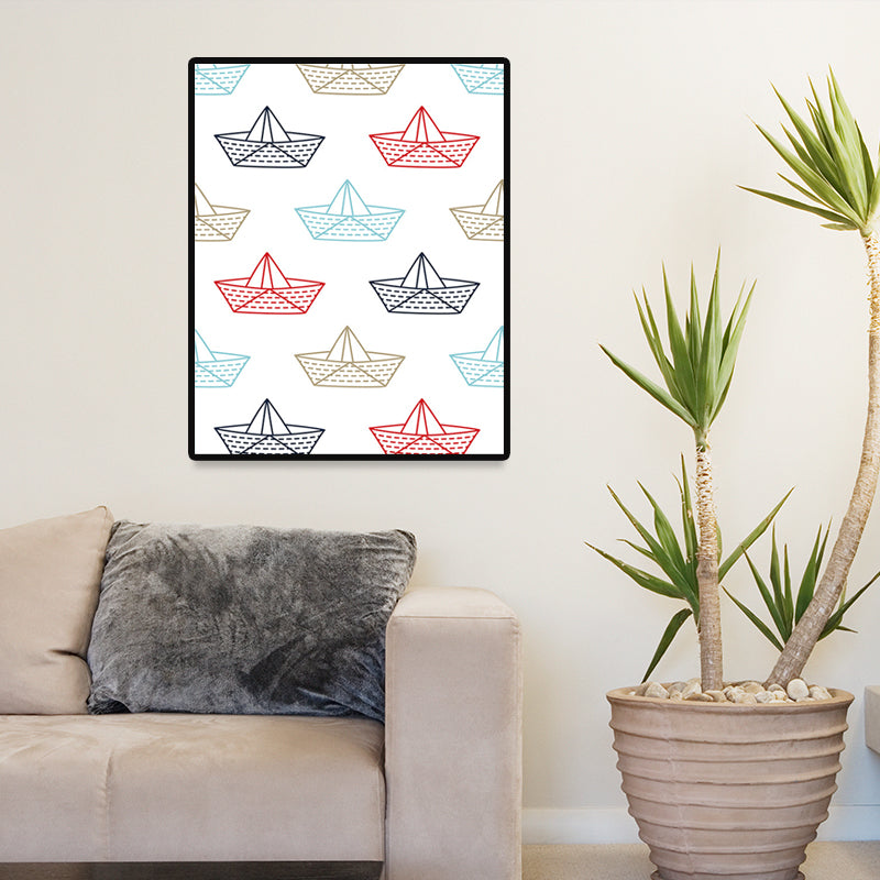 Scandinavian Nautical Element Wall Art Canvas Decorative Soft Color Painting for Guest Room Clearhalo 'Arts' 'Canvas Art' 1691279