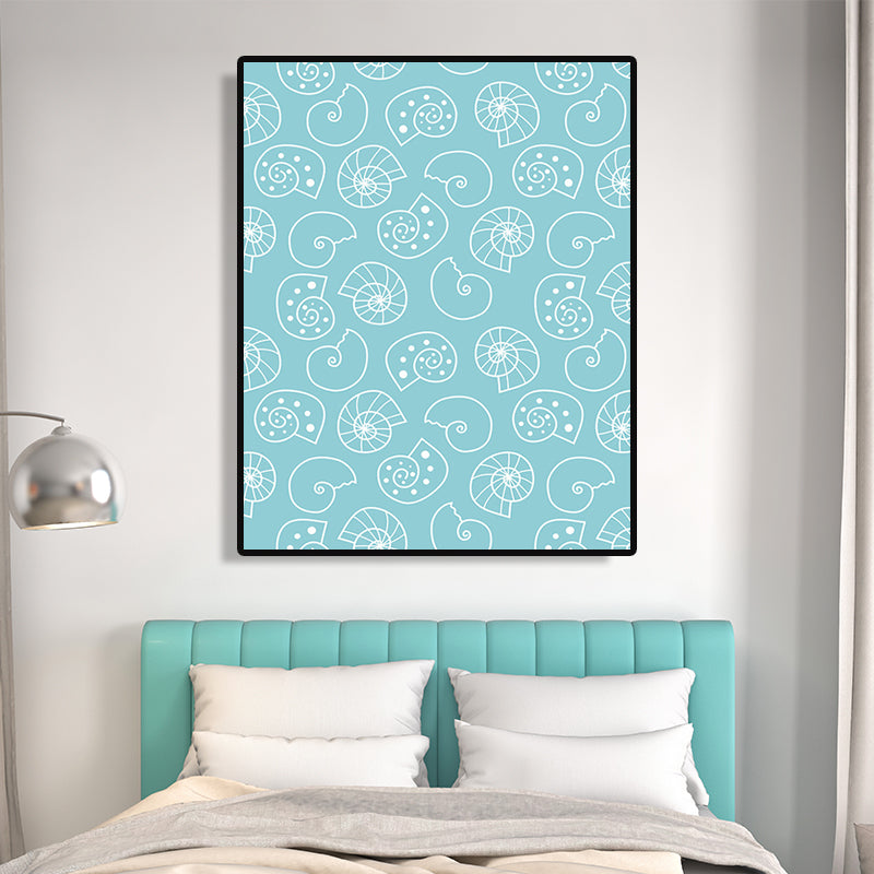 Scandinavian Nautical Element Wall Art Canvas Decorative Soft Color Painting for Guest Room Blue Clearhalo 'Arts' 'Canvas Art' 1691281