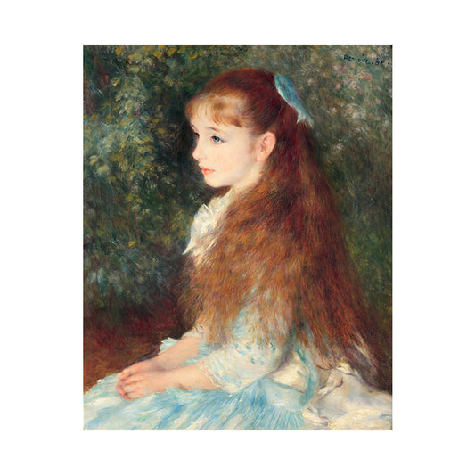 Blue Impressionist Canvas Painting Print Renoir the Young Girl Elaine Wall Art for Dining Room Clearhalo 'Arts' 'Canvas Art' 1691292